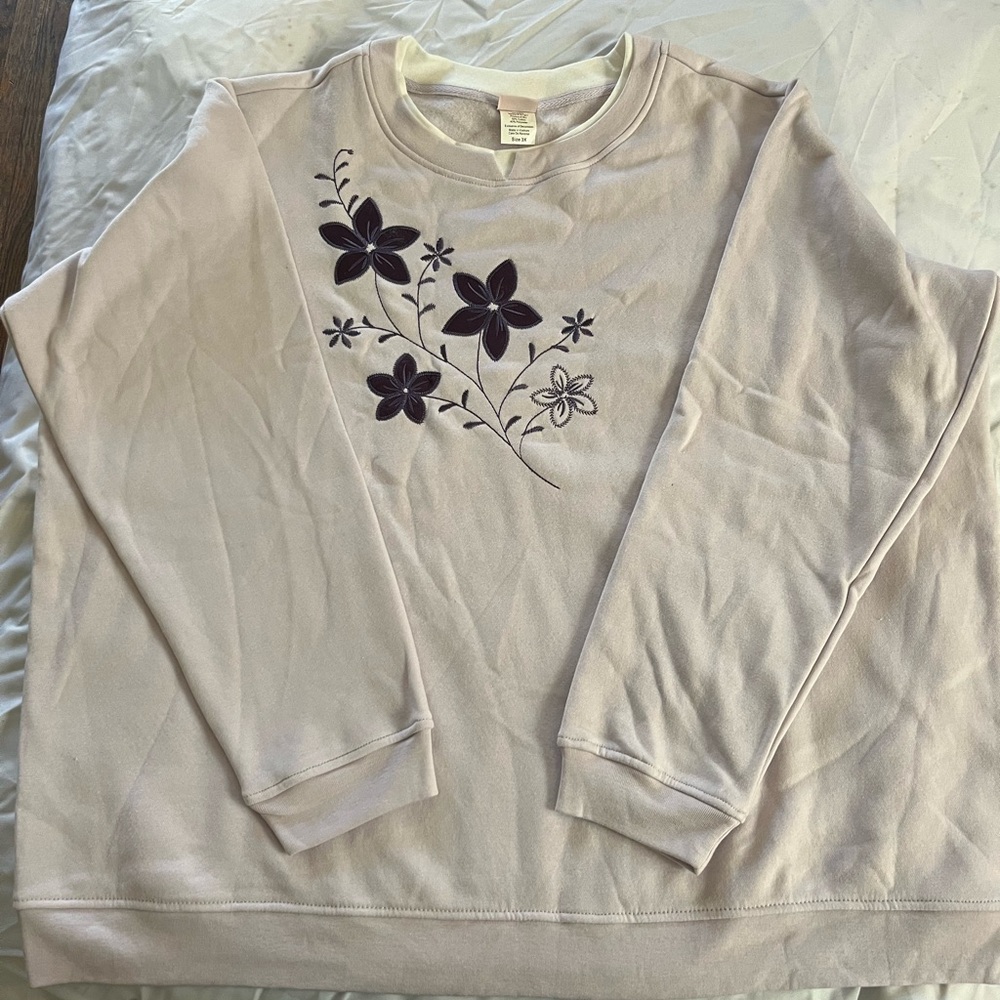 Adrian Delafield Long Sleeve Pullover Sweatshirt Womens Size 3XL Purple